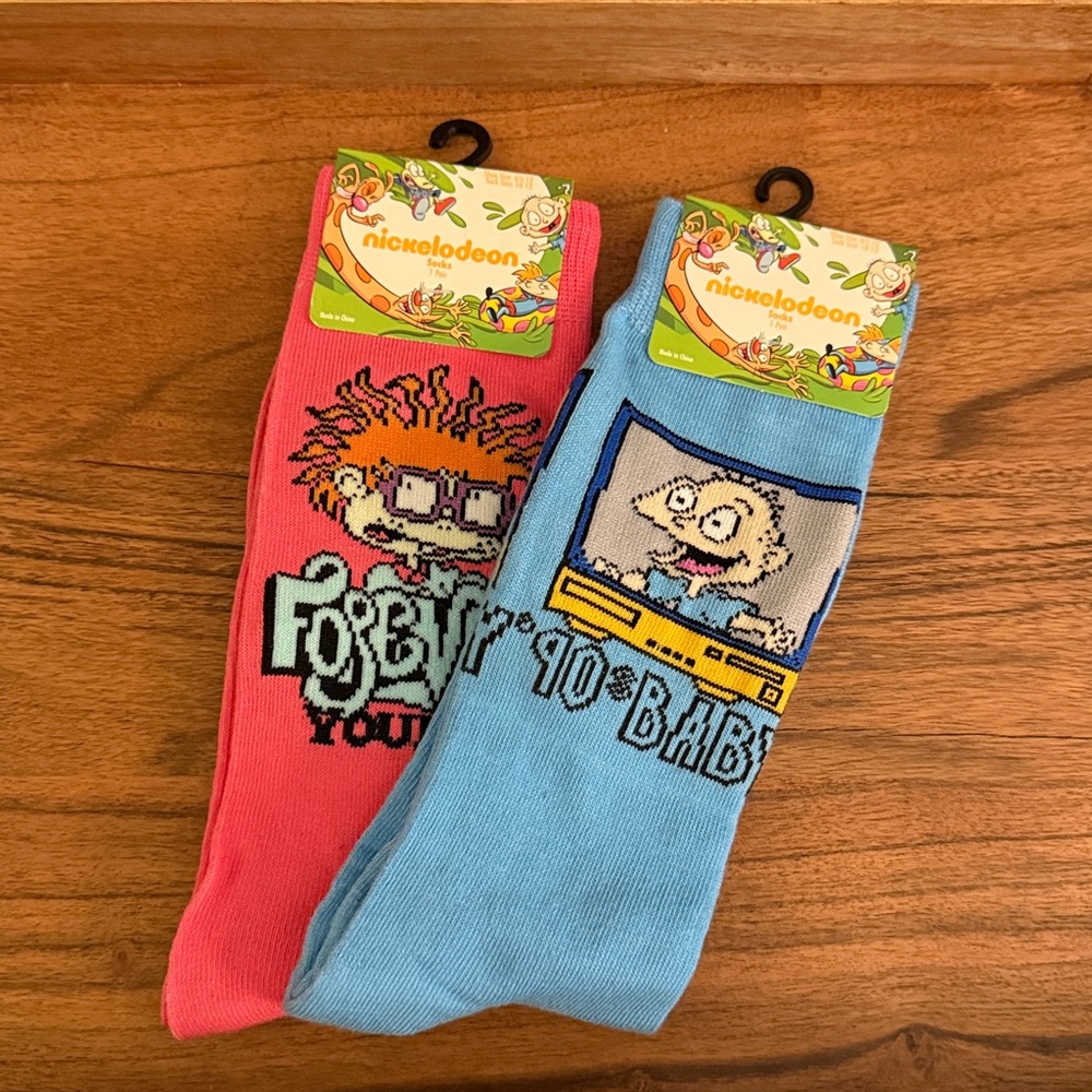 Nickelodeon Rugrats Novelty Crew Socks | 2-Pairs | NWT